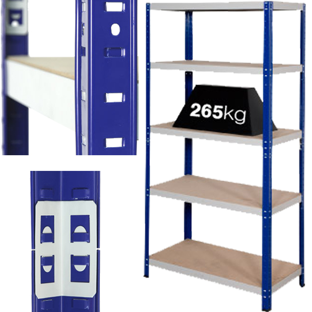 1 x Bay Of Super Heavy Duty 'Extra Wide & Deep' Industrial Shelving 1800x1200x600mm, 265kg Load Per Shelf (5 Shelves Per Bay)